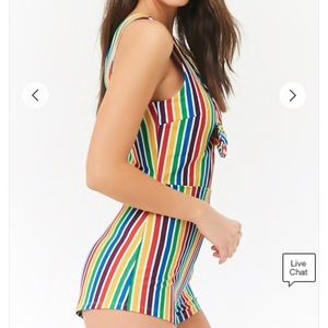 Rainbow striped rave romper, bodysuit